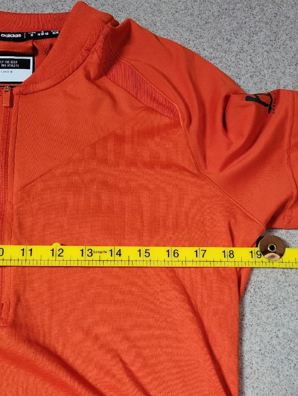 adidas Orange Short Sleeve Half-Zip Cycling Top AeroReady Size Medium NWT